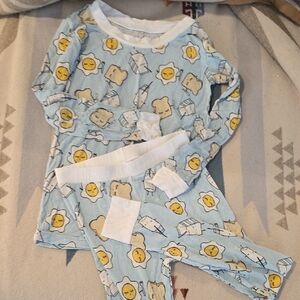 Little Sleepies Blue Pajama Set with Cute Print